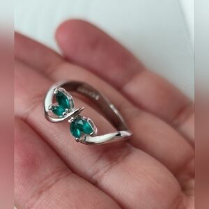 Silver Plated Zirconia Butterfly Ring (Sz: 9, By RSC)